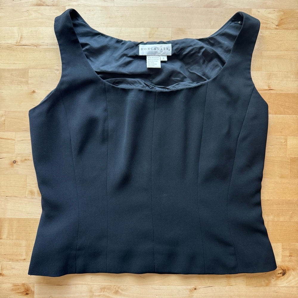 Black structured corset style top